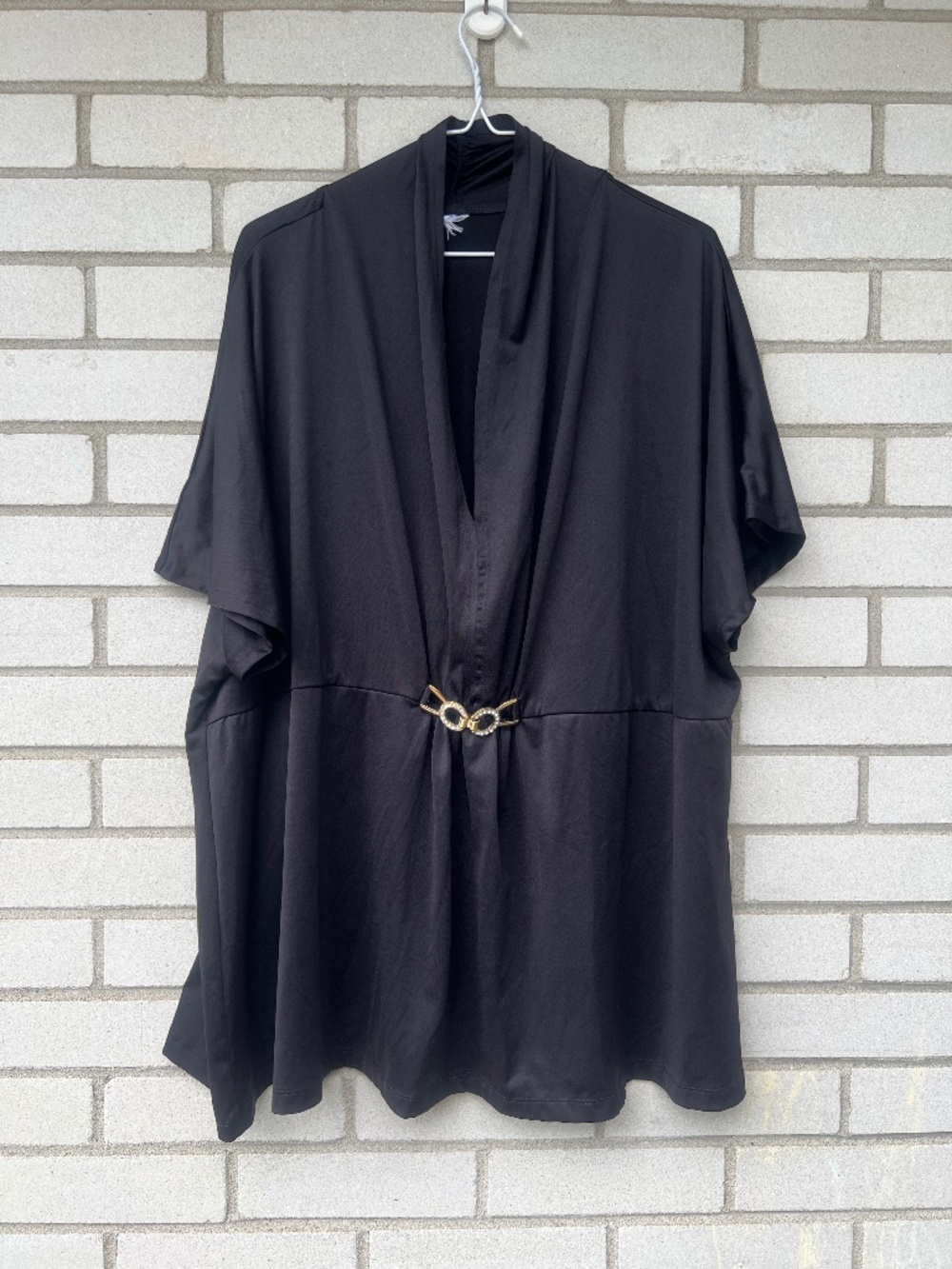 Plus Size Pullover Blouse Shirt Black 55" Bust 4X 5X
